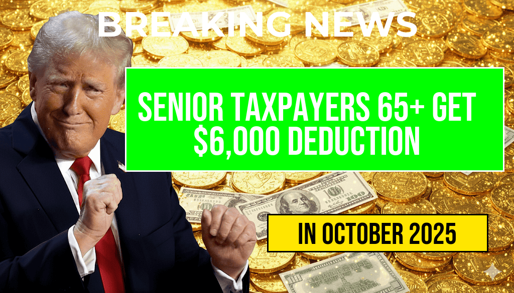 Senior Taxpayers Aged 65+ Eligible for Additional $6,000 Deduction in 2025